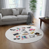 Chic Fashionista Print Round Rug - Stylish Home Decor