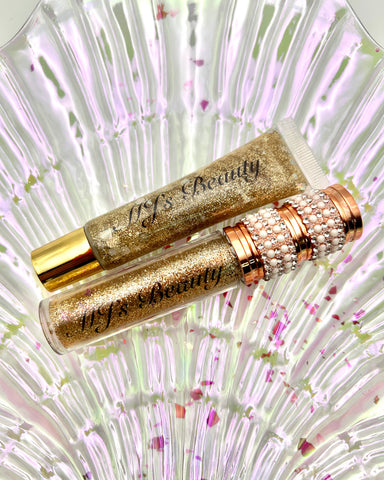 Champagne Gold Glitter Lip Gloss